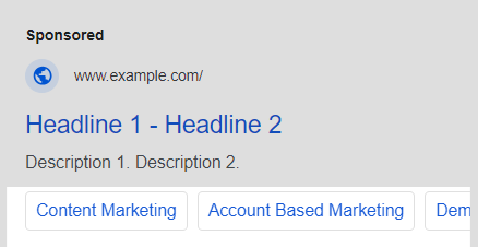 Image showing sitelink extensions of google ads extensions