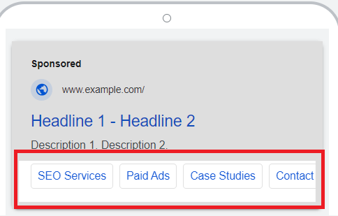 Image showing sitelink extension 